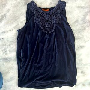 Navy crochet tank by Joe Fresh size S/p